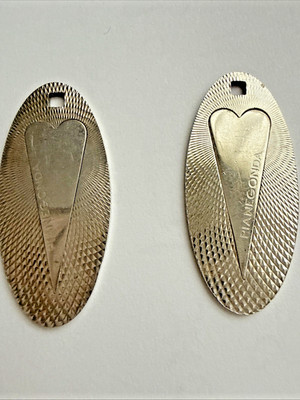 Pianegonda Sterling Silver Heart Textured Drop Earrings Italy 925 Designer