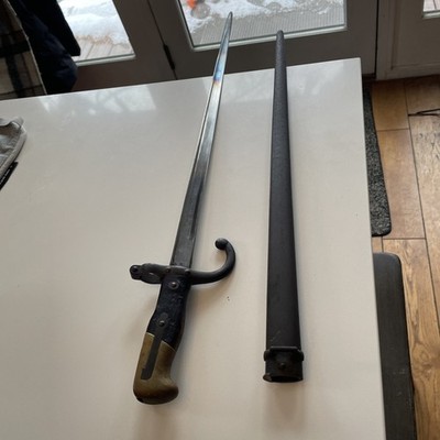 French Bayonet / Scabbard Mre D'Armes de St Etienne Mai 1878 25 