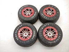 Used/Read: 4x Duratrax Speedtreads Robber 1/10 Short Course Truck Tires & Wheels