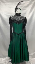 Saloon Emerald Green  Lace Dress Adult Ladies