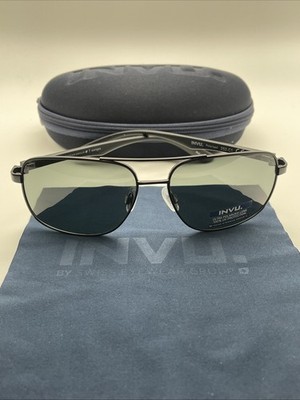 NEW INVU SWISS EYEWEAR 252-C1 BLACK POLARIZED SUNGLASSES 58-15-140