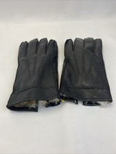 NOS Black Leather Gloves Womens Korea Soft Brown Retro Ladies Gloves Size L