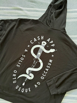 Cash App Employee Only Hoodie Snake Dagger Graphic Black 2XL Rare Streetwear