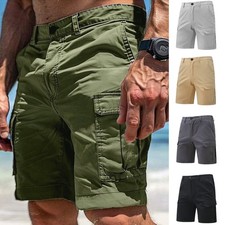 Men Quick Dry Cargo Shorts Multi Pockets Outdoor Hiking Casual Work Shorts