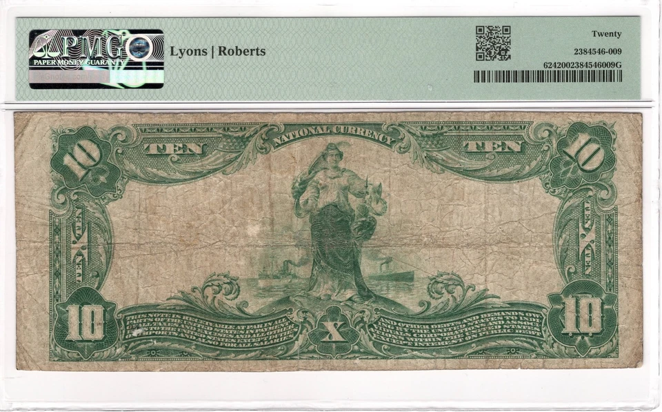 $10 1902 PB First National Bank Ringtown PA Fr#624 CH#6950 PMG VF20 - Image 2 of 2