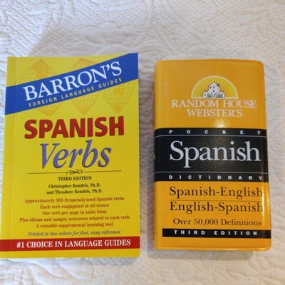 Barron's Spanish Verbs Guide & Random House Webster' Spanish English Books