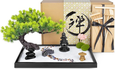 #ad Artcome Japanese Zen Sand Garden for Desk Home Office Desk Accessories Bamb $53.20