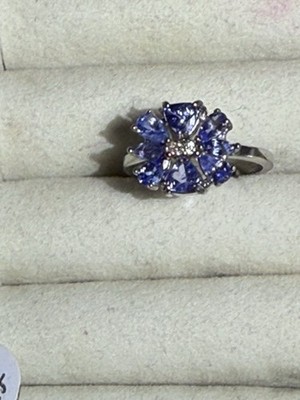 Tansanit Ring schöne blaue Farbe Gr. 6,5