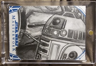 2018 Star Wars Masterwork Sketch card of R2-D2 by artist Chris Quinn 1/1 