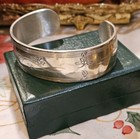 KIRK STIEFF Pewter Cuff Bracelet 2-1/2" Wide Floral Design New! — photo 2