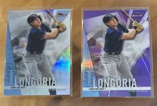 Evan Longoria Lot 2019 Finest Baseball Base + Purple Refractors #102/250 Rays