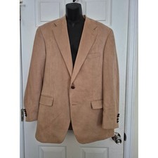 Ralph Lauren Men's Blazer Jacket Tan Microfiber Suede Like Material Size 44R