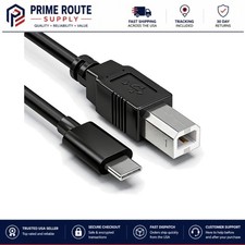 Flexible 6ft USB C to B Printer Cable for MacBook Pro/Air, 6 Feet, Black