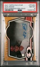 2021 Topps Five Star Pentamerous Penmanship Gold /5 Alec Bohm PSA 8