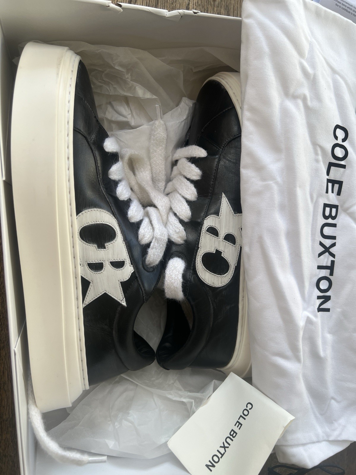 Men’s Cole Buxton Trainers Black and White Uk Size 8.5 Worn Once image 4