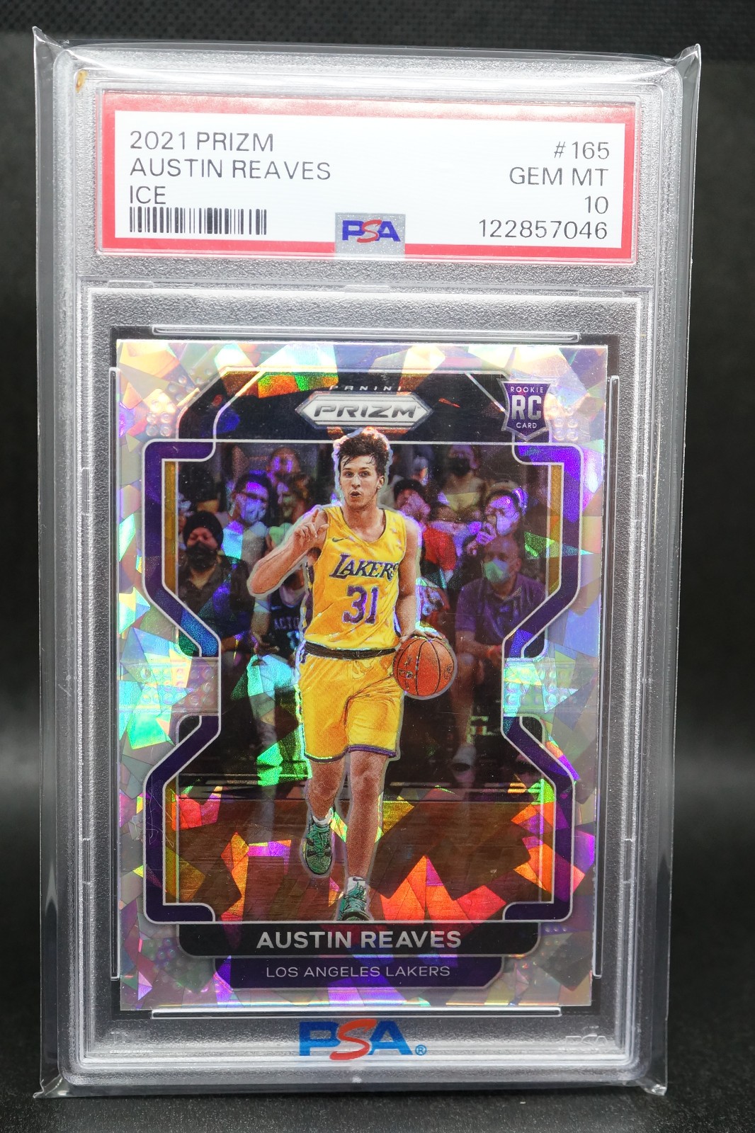 2021 Panini Prizm #165 Austin Reaves Cracked Ice Rookie PSA 10 Lakers Super RARE