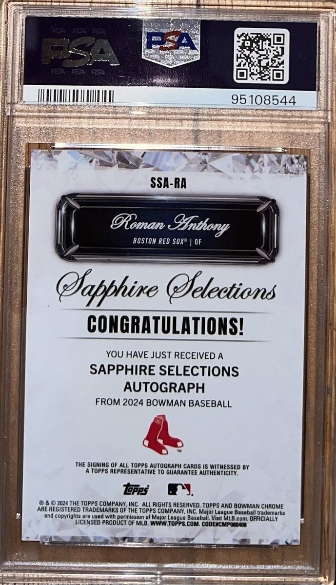 2024 BOWMAN SAPPHIRE ROMAN ANTHONY SUPERFRACTOR SELECTIONS AUTO 1