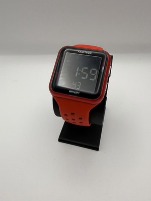 Armitron Pro Sport Digital Watch Men 38mm Red EL Backlight Alarm Black Dial