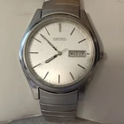Seiko Vintage Unisex Quartz Day/Date White Dial SS Bracelet 32-35mm