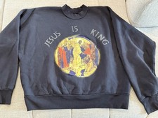 Yeezy  Jesus is King  Kanye Crewneck Black Sweatshirt, Men  s XL Official Merch 