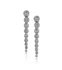 NEW MICHAEL KORS SILVER TONE 9 BEZEL SET ROUND CUT CRYSTALS EARRINGS  MKJ4940