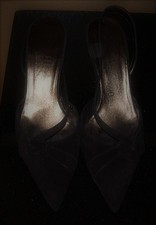 Salvatore Ferragamo Black Suede Pointy Toe Slingback Heel Shoe Size 9 B