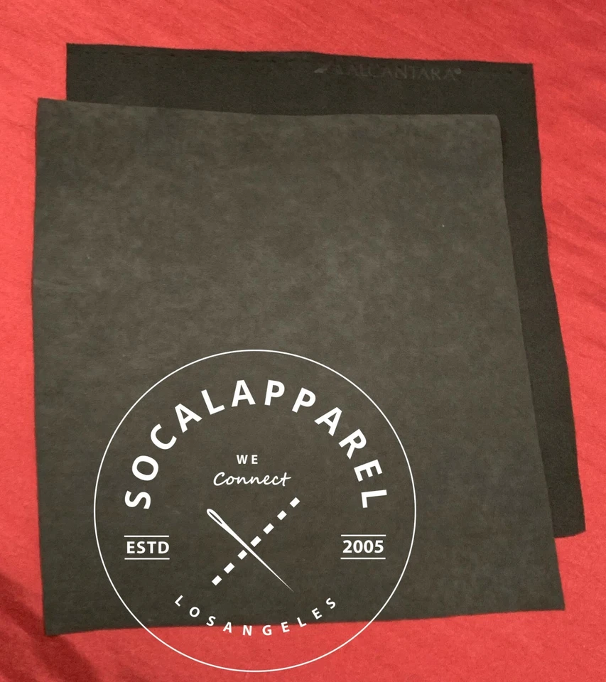 ALCANTARA Black Genuine Made in Italy Square Foot 12" x 12” WITH BACKING - Image 3 of 4