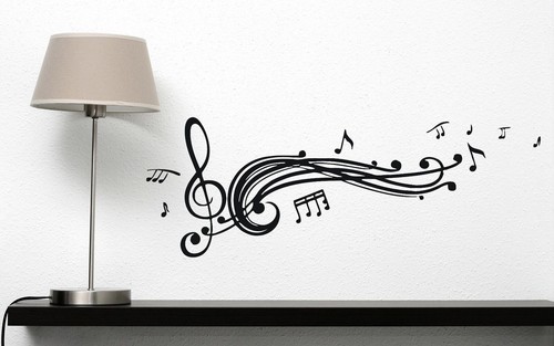 Wall Vinyl Sticker Decal Read Music Score Notes Treble Clef Decor (n310 ...