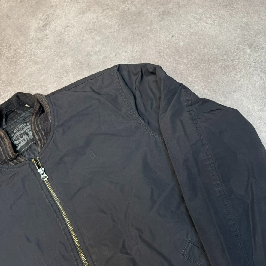 Levis Bomber Jacket Mens Large Full Zip Thermore Quilted Coat, Black image 4