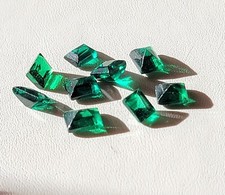 Chrome Diopside Loose Gemstones Irregular Lot of 9 Green Faceted Stones 24 cts