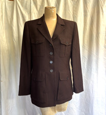 Women's Lauren Ralph Lauren Dark Brown Worsted Wool Jacket Blazer Size 6