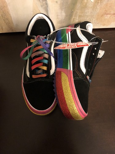 rainbow platform shoes vans