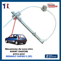 Fenster-Regler Manuell Vorne Links Kompatibel Renault Toll 5 (3 Tore) 7700774979