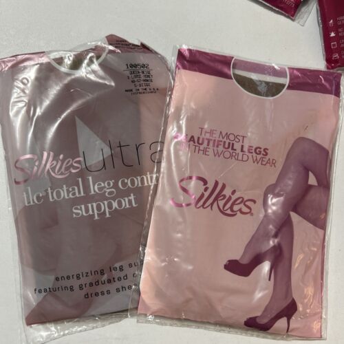 Silkies Pantyhose Sz Queen XL 100502 Honey Beige Nylon Spandex Imported Yarn USA - Picture 1 of 6