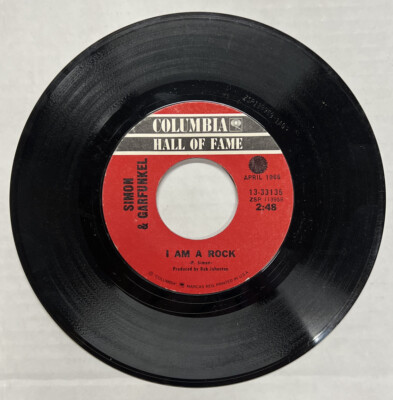 45 rpm Vintage 7” Vinyl Single Hit Record Simon & Garfunkel I Am A Rock ...