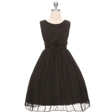 BLACK Size 10 Chiffon Flower Girl Dress Summer Recital Birthday Party Formal