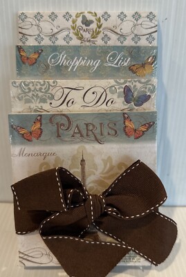 4-Pack To Do Shopping List Memo Scratch Pads Paris Butterflies Gift Set NWT