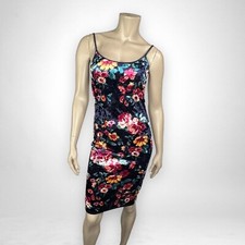 REVAMPED Medium Floral Velour Spaghetti Strap Dress Summer