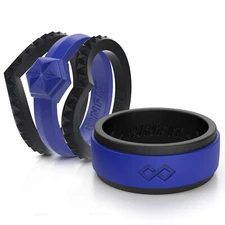 Rinfit Silicone Wedding Ring for Men&Women. Couple Wedding Bands. Two colors