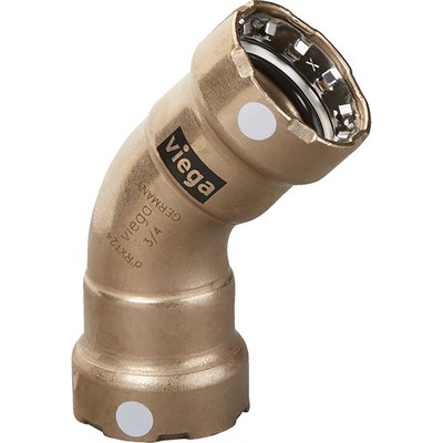 Viega MegaPress 3/4'' 45° Copper Nickel Elbow 2 Press Conn Smart Connect Tech
