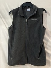 Columbia Fleece Vest large 14/15 Gray Full zip 2 Pockets Great Condition