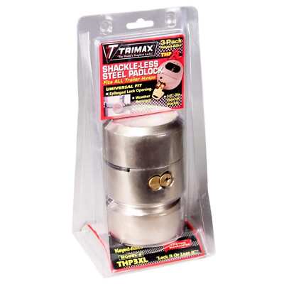 Trimax Universal 3-Pack Keyed Alike Hockey Puck Internal Shackle Trailer Locks