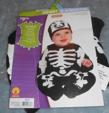 Skeleton Rubies Infant Costume Dress up 0 to 6 months New
