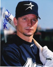 MIKE BRUMLEY  HOUSTON ASTROS   ACTION SIGNED 8x10