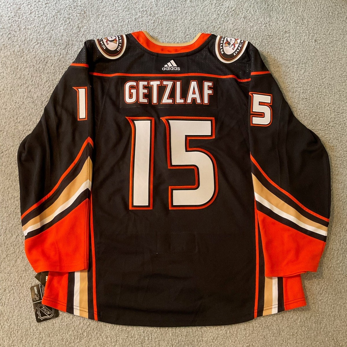 Ryan Getzlaf #15 Black w/ 25 yr patch adidas Anaheim Ducks Jersey
