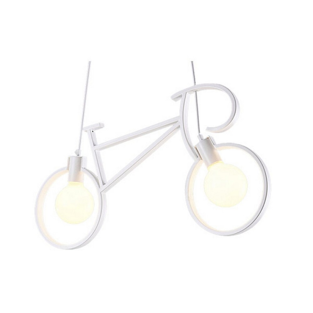 Lampadario Sospensione Bici Vintage Bianco LEDME 2 Luci E27 | Design Unico