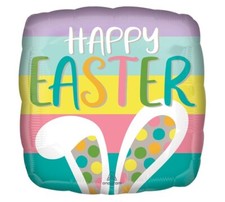 Happy Easter Bunny Ears Square 17" Foil Balloon Non-Packaged