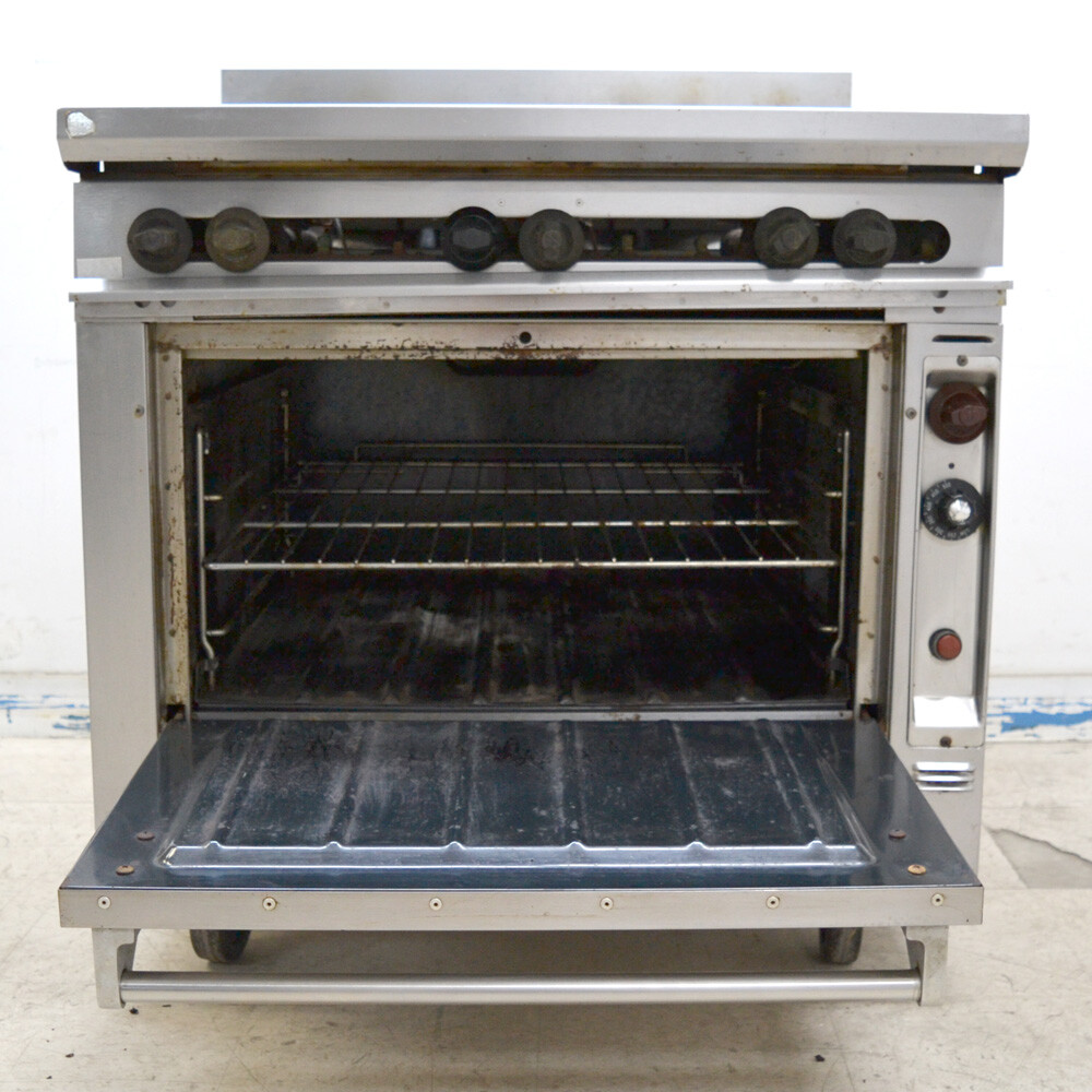 Wolf 36" 6Burner Stainless Steel Commercial Gas Range Oven w/ Casters