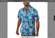 Chubbies Men’s The Wish You Were Here Friday Shirt Size L Tropical Button Up