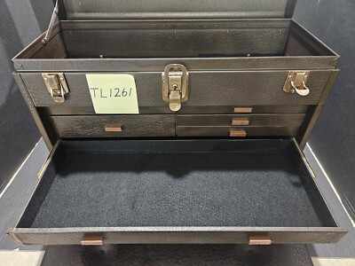 VINTAGE KENNEDY #520 7 DRAWER MACHINIST TOOL CHEST LEATHER HANDLE